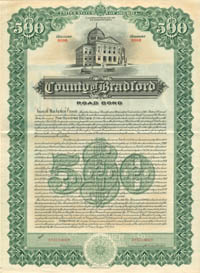 County of Bradford - $500 Specimen Bond